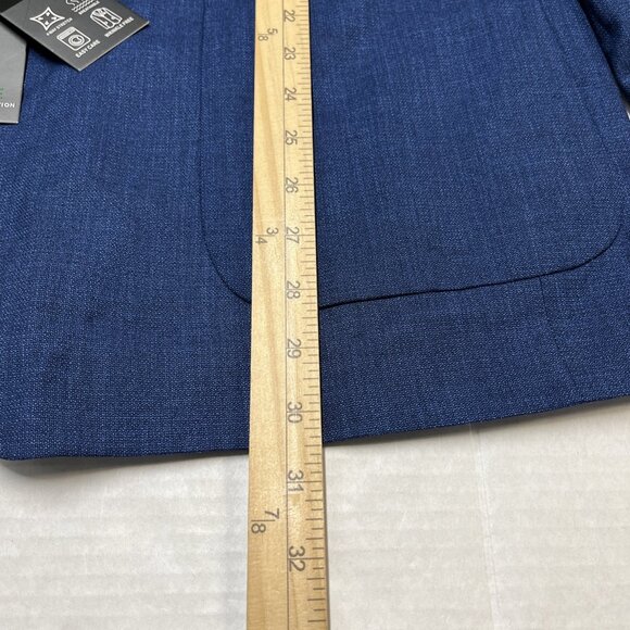 Tom Baine Blazer Mens 3XL 48 Blue Performance Stretch Jacket Wrinkle Free Travel - Picture 8 of 11